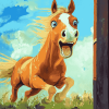 Laughing Horse Brown Diamond Painting