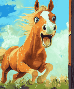 Laughing Horse Brown Diamond Painting