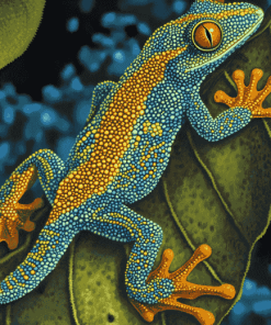 Leaf-Inspired Frog and Gecko Diamond Painting