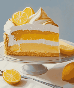 Lemon Meringue Cake Delight Diamond Painting