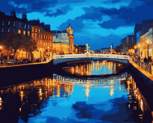 Liffey River Reflections Diamond Painting