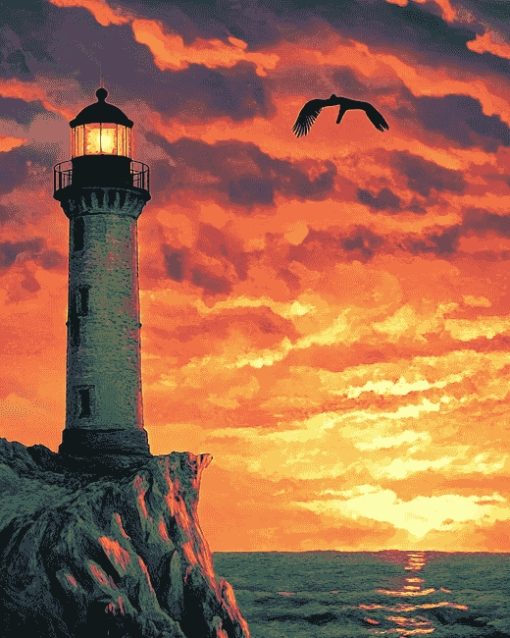 Lighthouse Fantasy Landscape Diamond Painting