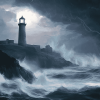 Lighthouse in Stormy Seascape Diamond Painting