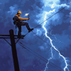 Lightning Lineman Diamond Painting