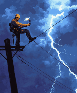 Lightning Lineman Diamond Painting