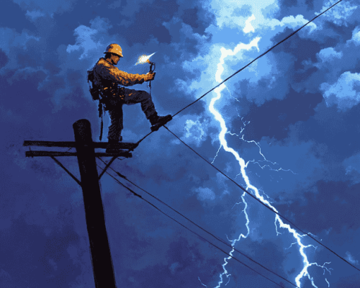 Lightning Lineman Diamond Painting