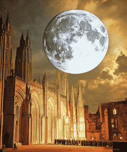 Lincoln Cathedral Night Scene Diamond Painting