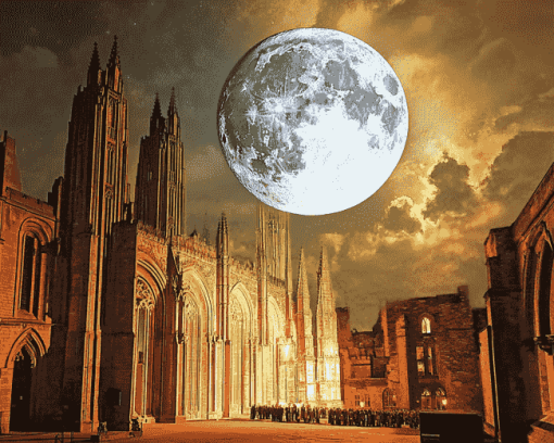 Lincoln Cathedral Night Scene Diamond Painting