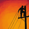 Lineman at Sunset Diamond Painting