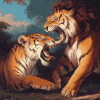 Lion vs Tiger Wildlife Diamond Painting