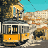 Lisbon Tram Cityscape Diamond Painting