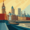 Liverpool Skyline Cities Diamond Painting