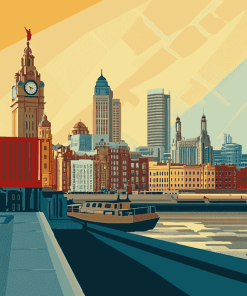 Liverpool Skyline Cities Diamond Painting