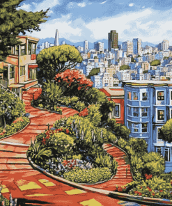 Lombard Street San Francisco Cityscape Diamond Painting