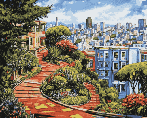 Lombard Street San Francisco Cityscape Diamond Painting