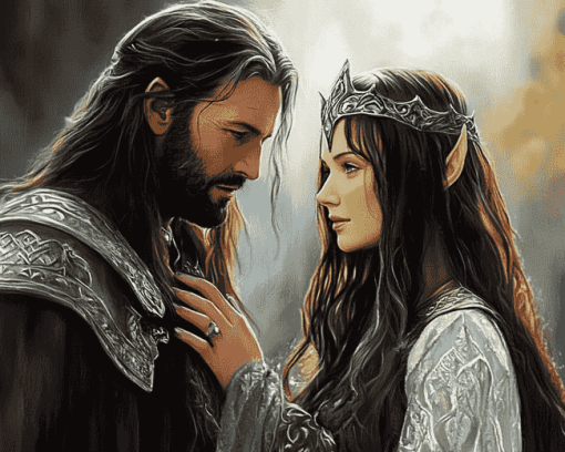 Lord of the Rings Aragorn and Arwen Diamond Painting