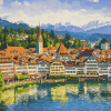 Lucerne Cityscape Switzerland Diamond Painting