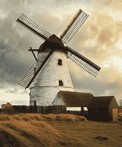 Lytham Windmill Landscape Diamond Painting