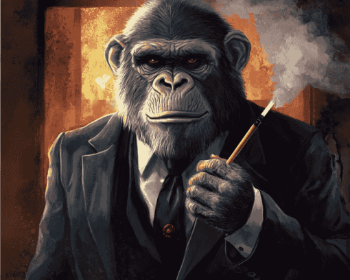 Mafia Monkey Cartoon Diamond Painting