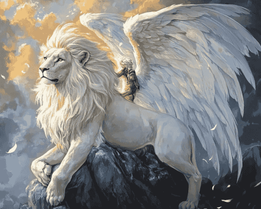 Majestic Angel Lion Diamond Painting