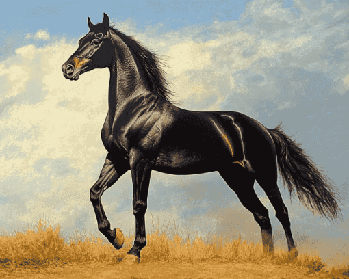 Majestic Black Stallion Diamond Painting