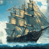 Majestic Rigged Ship Diamond Painting