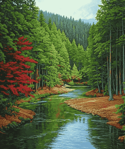 Majestic River Valley Diamond Painting