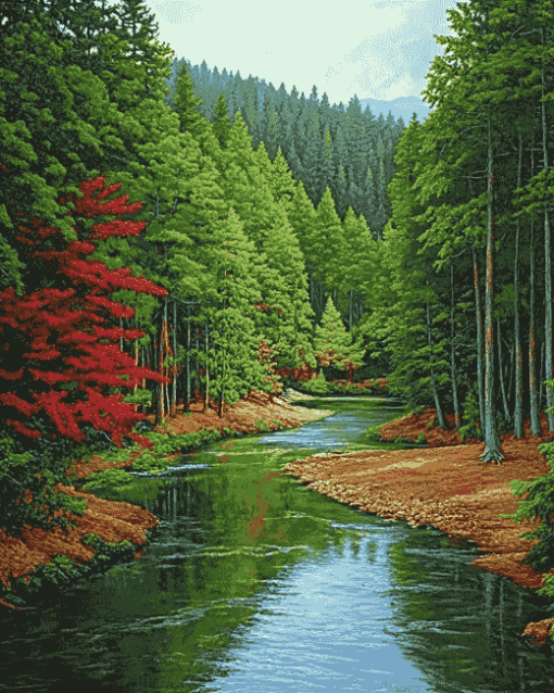 Majestic River Valley Diamond Painting