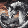 Majestic Wolf Dragon Fantasy Diamond Painting