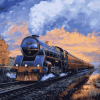 Mallard Steam Engine Diamond Painting