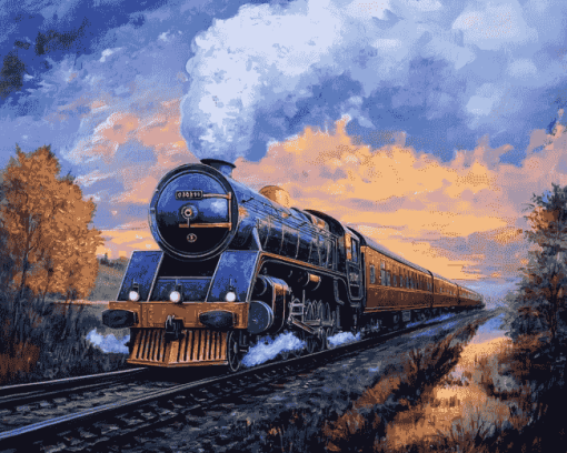 Mallard Steam Engine Diamond Painting