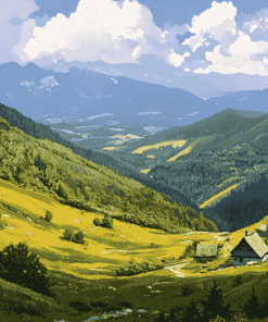 Maramures Mountain Scenery Diamond Painting