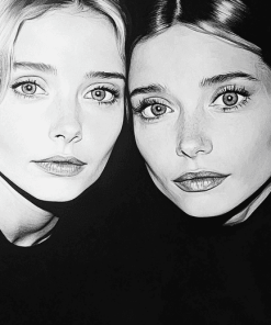 Mary Kate Ashley Monochrome Diamond Painting