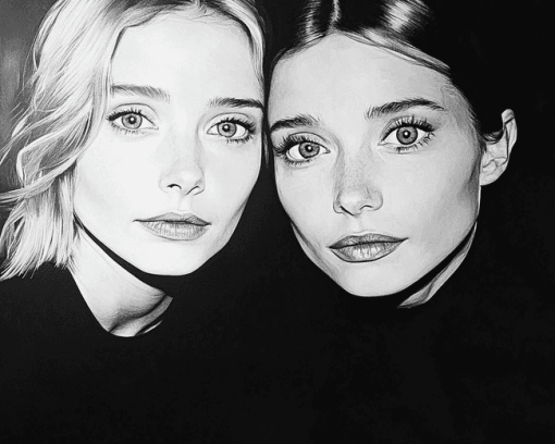 Mary Kate Ashley Monochrome Diamond Painting