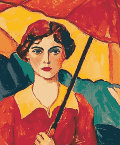 Max Pechstein Red Parasols Diamond Painting