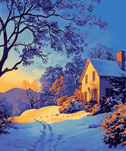 Maxfield Parrish Winter Scenery Diamond Painting