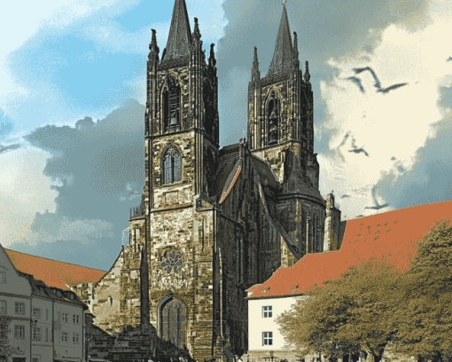 Meissen Cathedral Architecture Diamond Painting