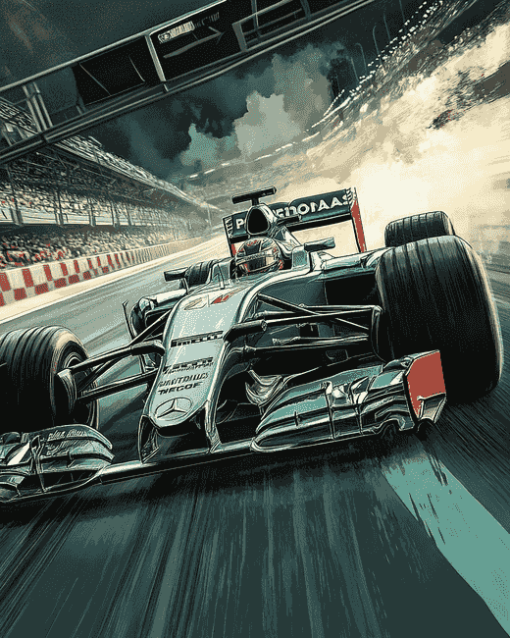 Mercedes F1 Racing Engines Diamond Painting