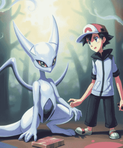 Mewtwo and Ash Pokemon Diamond Painting