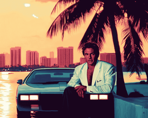 Miami Vice Movie Scene Diamond Painting