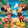 Mickey Minnie Disney Adventure Hawaii Diamond Painting