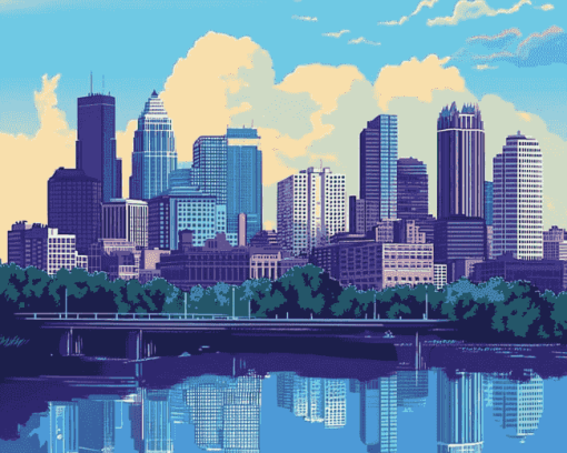 Minneapolis Cityscape Diamond Painting