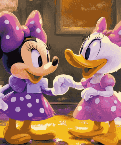 Minnie Mouse and Daisy Duck Cartoon Diamond Painting