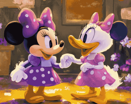 Minnie Mouse and Daisy Duck Cartoon Diamond Painting