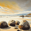 Moeraki Boulders Scenic View Diamond Painting