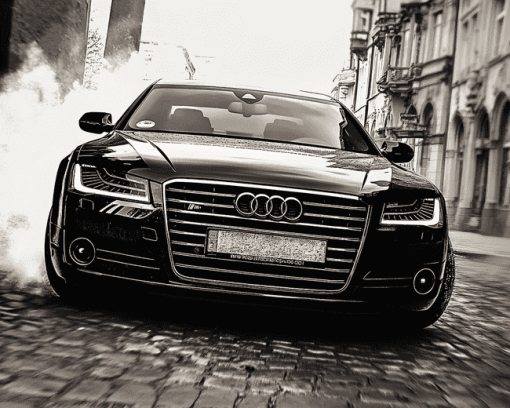 Monochrome Audi A8 Engine Diamond Painting