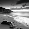 Monochrome Beach Scene Diamond Painting