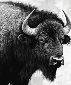 Monochrome Buffalo Diamond Painting