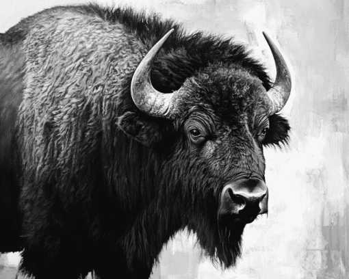 Monochrome Buffalo Diamond Painting