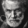 Monochrome Old Man Diamond Painting